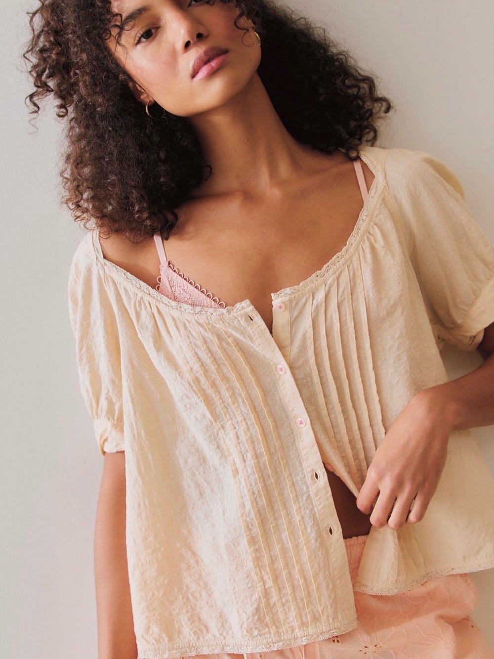 NWT FP Intimately On Repeat Lounge Top In Ecru Size XL